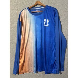 Reel Legends Freeline Mens Long Sleeve T-Shirt Size XXL Blue Logo Polyester 2XL